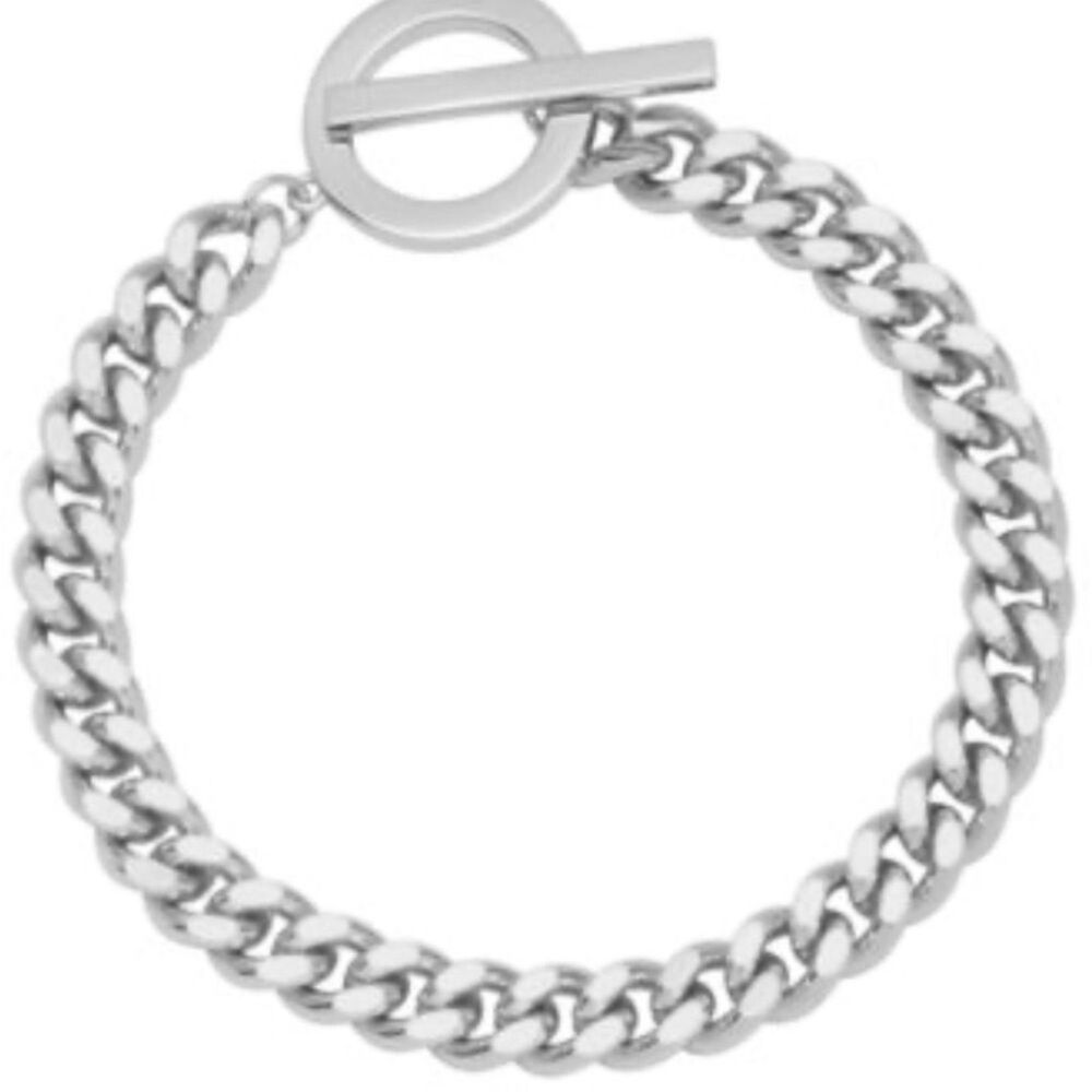 And Now This Women’s Curb Chain Bracelet Fine Silver Plated 7” Jewelry